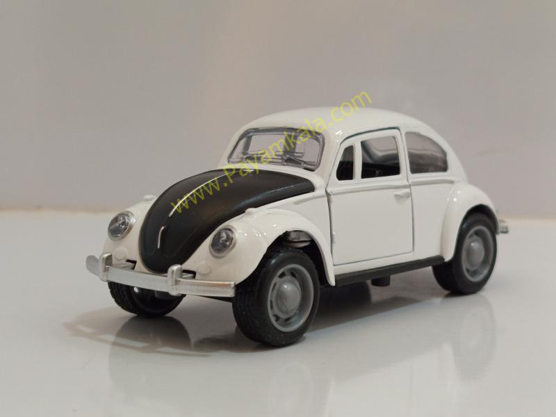 ماکت ماشین فلزی فولکس واگن کلاسیک سفید سه درب بازشو (کد 3466)
