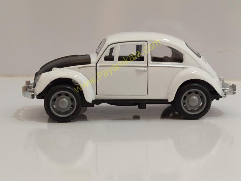 ماکت ماشین فلزی فولکس واگن کلاسیک سفید سه درب بازشو (کد 3466)