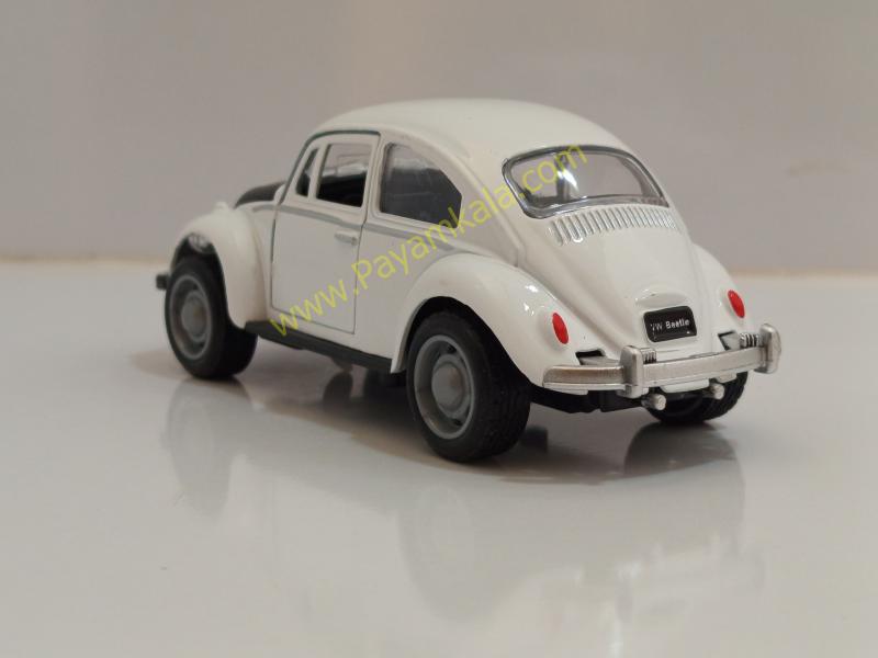 ماکت ماشین فلزی فولکس واگن کلاسیک سفید سه درب بازشو (کد 3466)