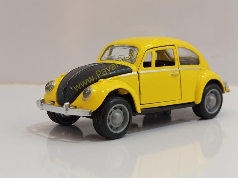 ماکت ماشین فلزی فولکس واگن کلاسیک زرد سه درب بازشو (کد 3466)