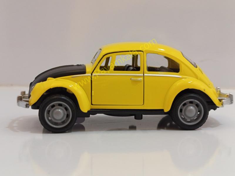 ماکت ماشین فلزی فولکس واگن کلاسیک زرد سه درب بازشو (کد 3466)