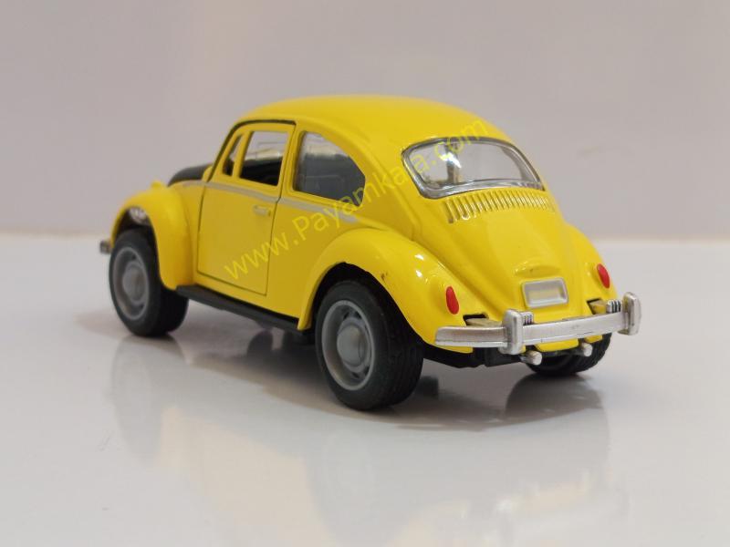 ماکت ماشین فلزی فولکس واگن کلاسیک زرد سه درب بازشو (کد 3466)
