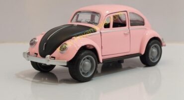 ماکت ماشین فلزی فولکس واگن کلاسیک صورتی سه درب بازشو (کد 3466)
