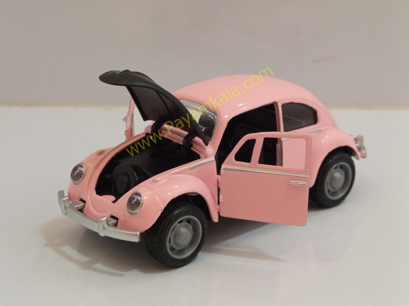 ماکت ماشین فلزی فولکس واگن کلاسیک صورتی سه درب بازشو (کد 3466)