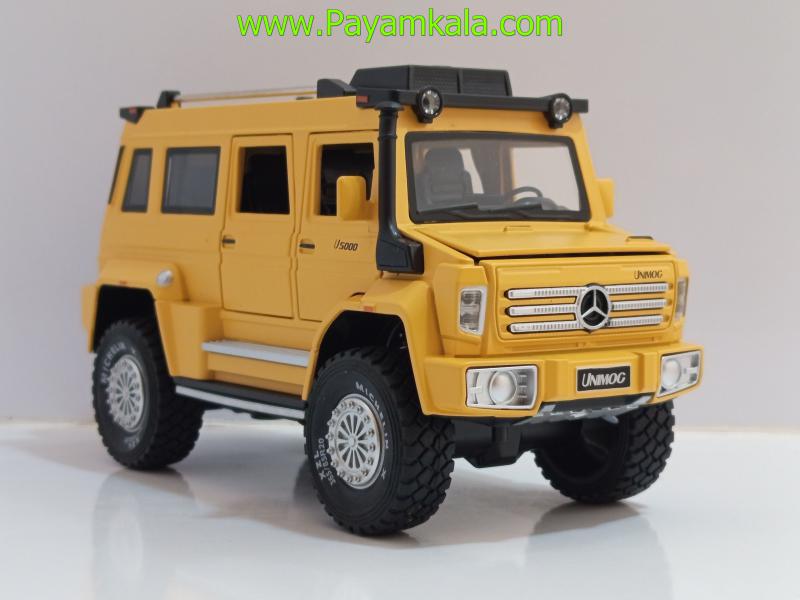 ماکت فلزی مرسدس بنز یونیماگ زرد (Mercedes-Benz Unimog U5000 1:24 XHO)