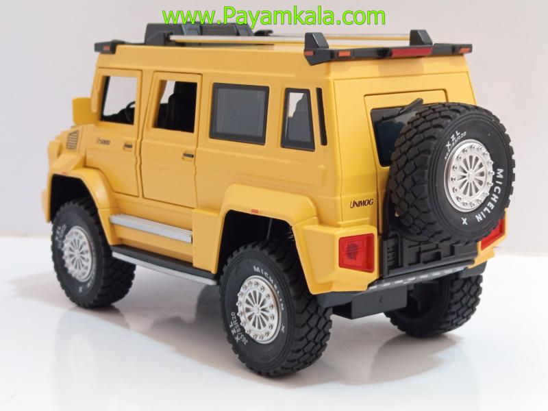 ماکت فلزی مرسدس بنز یونیماگ زرد (Mercedes-Benz Unimog U5000 1:24 XHO)