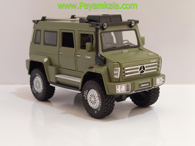 ماکت فلزی مرسدس بنز یونیماگ سبز (Mercedes-Benz Unimog U5000 1:24 XHO)