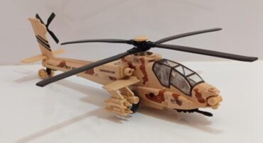 هلیکوپتر آپاچی بزرگ فلزی صدادار-چراغدار (APACHE) خاکی