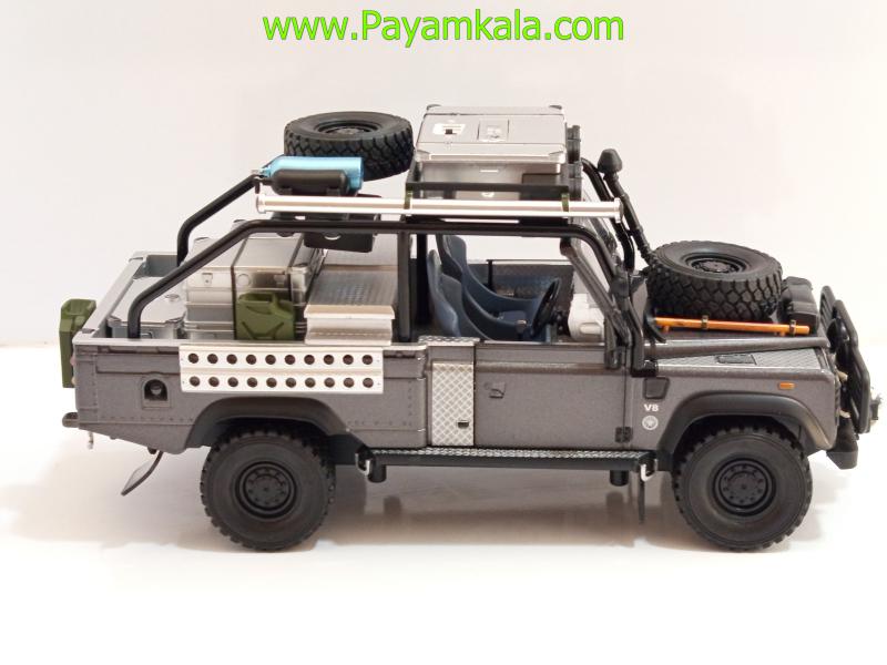 ماشین فلزی لندرور دیفندر آفرود 1:24 با تجهیزات کامل (Offroad SUV)