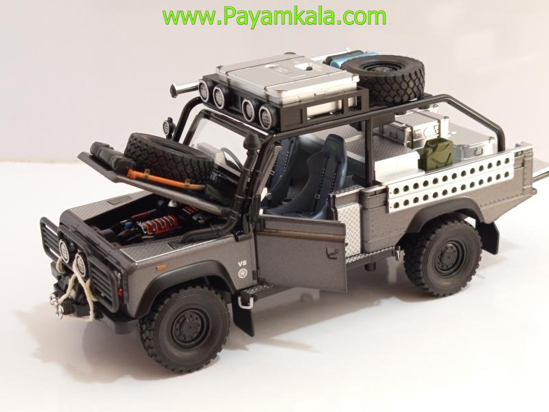 ماشین فلزی لندرور دیفندر آفرود 1:24 با تجهیزات کامل (Offroad SUV)
