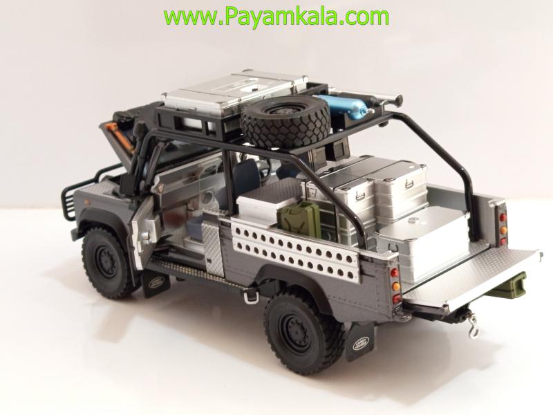 ماشین فلزی لندرور دیفندر آفرود 1:24 با تجهیزات کامل (Offroad SUV)