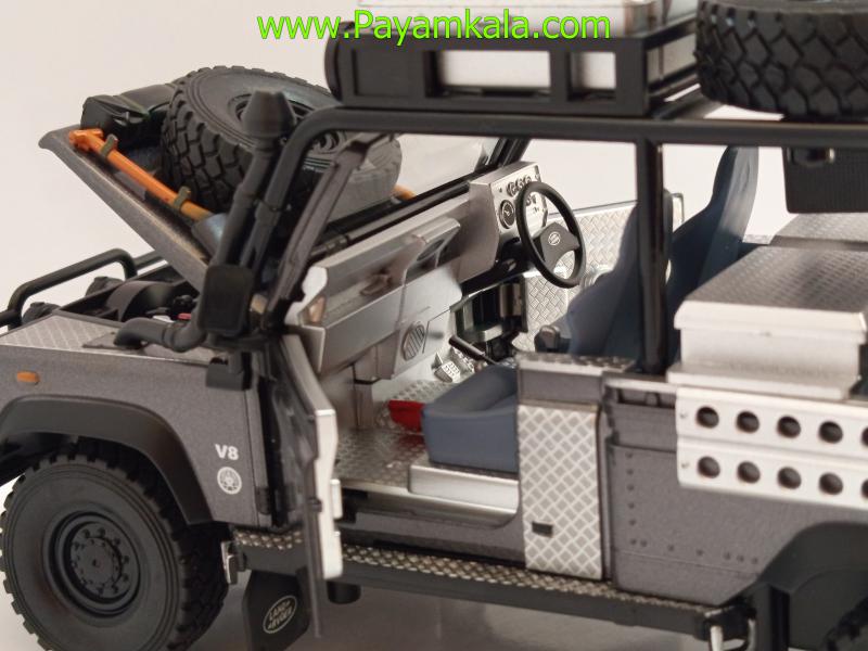 ماشین فلزی لندرور دیفندر آفرود 1:24 با تجهیزات کامل (Offroad SUV)