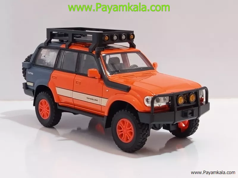 ماشین فلزی تویوتا لندکروز سری 80 آفرود (CHEZHI 1:24) نارنجی