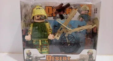 اسباب بازی آدمک سرباز ارتشی با توپ و کلت طرح E (XUJA) | لگو نظامی کودکانه