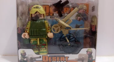 اسباب بازی آدمک سرباز ارتشی با توپ و کلت طرح D (XUJA) | لگو نظامی کودکانه