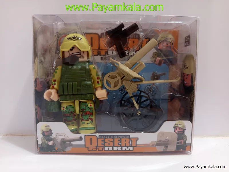 اسباب بازی آدمک سرباز ارتشی با توپ و کلت طرح D (XUJA) | لگو نظامی کودکانه