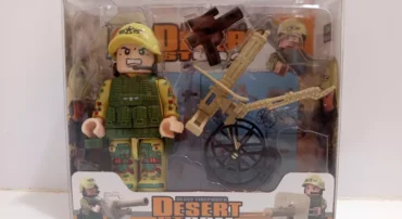 اسباب بازی آدمک سرباز ارتشی با توپ و کلت طرح B (XUJA) | لگو نظامی کودکانه
