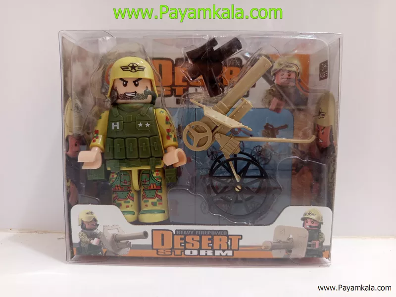 اسباب بازی آدمک سرباز ارتشی با توپ و کلت طرح F (XUJA) | لگو نظامی کودکانه